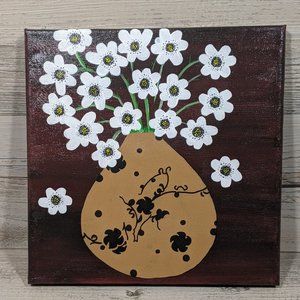 Vase and Flowers Painting 10" X10"